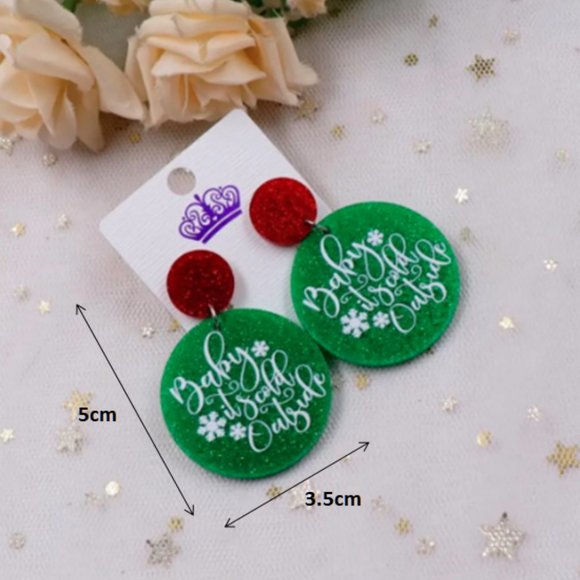 🍏50% OFF/3+...Glittering Acrylic Dangle Christmas Earrings - Picture 8 of 8